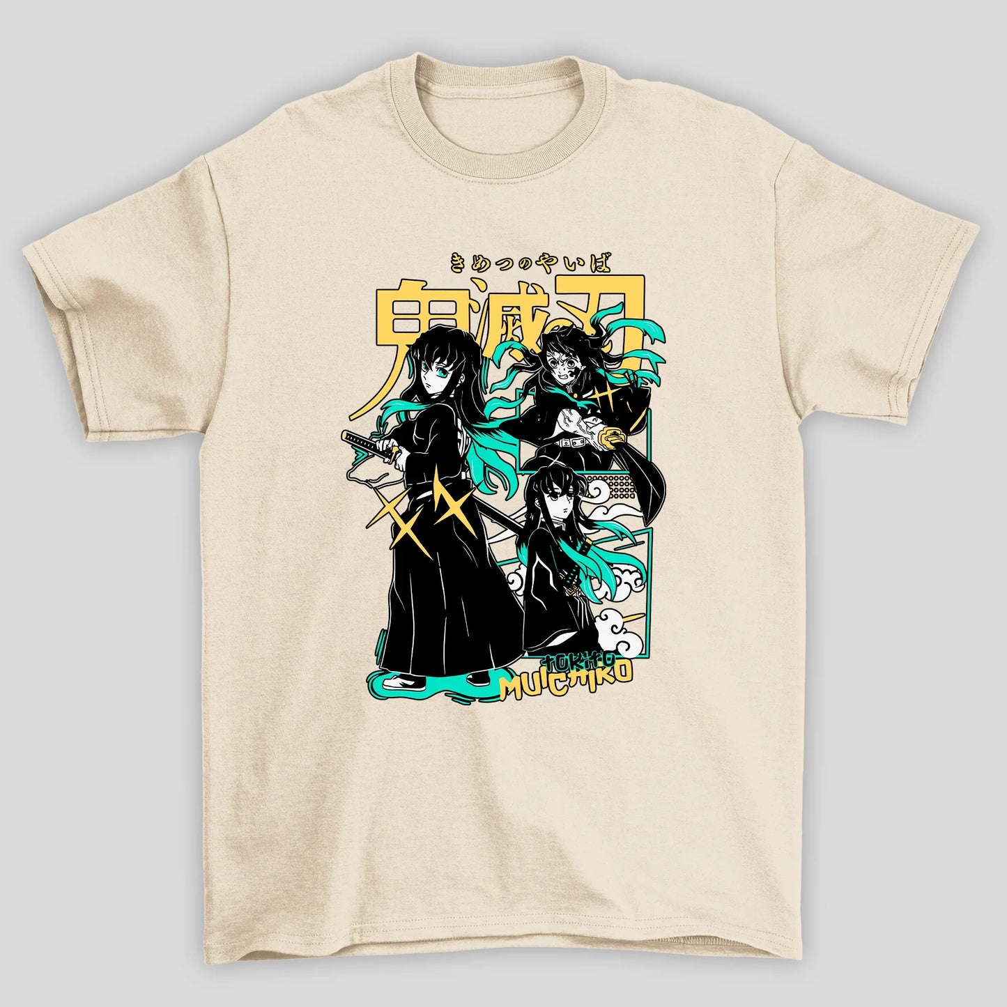 Camiseta Básica Unissex Demon Slayer Tokito Kanji
