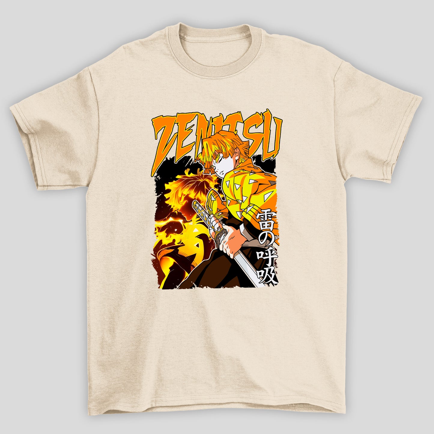 Camiseta Básica Unissex Demon Slayer Zenitsu Kanji