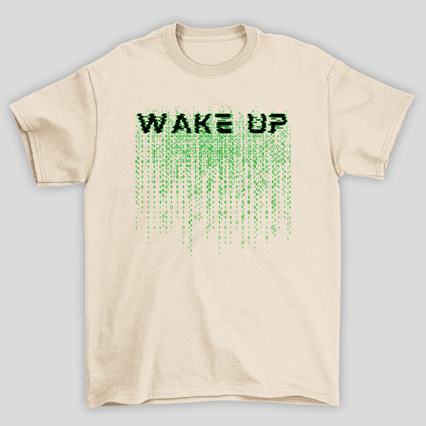 Camiseta Básica Unissex Wake Up Binarios Matrix