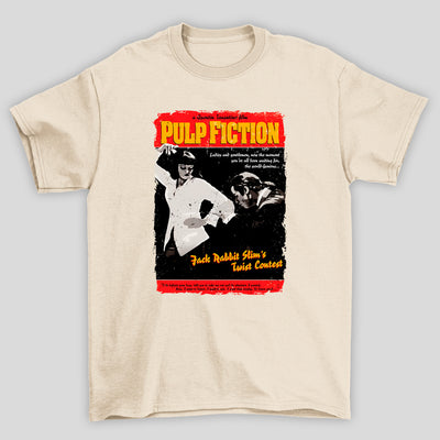 Camiseta Básica Unissex Poster Antigo Pulp Fiction