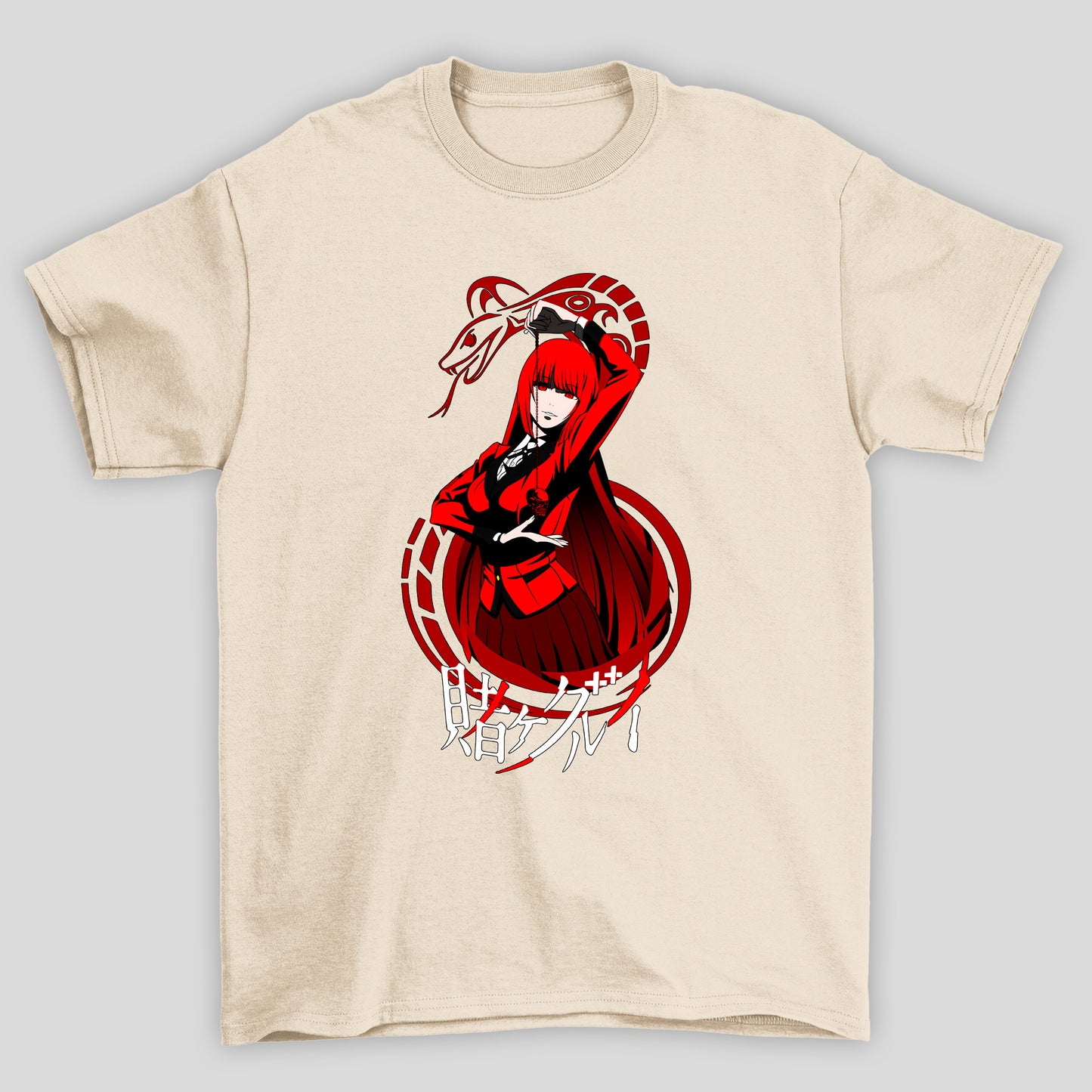 Camiseta Básica Unissex Yumeko Jabami Cobra Kanji Kakegurui