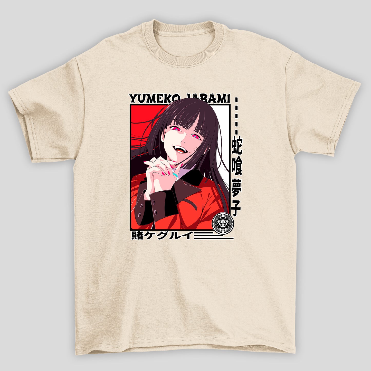 Camiseta Básica Unissex Yumeko Jabami Kanji Kakegurui