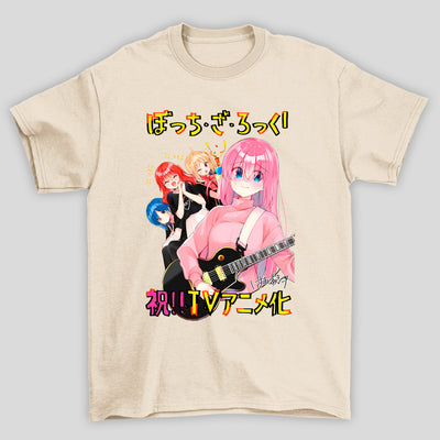 Camiseta Básica Unissex Banda Kanji Bocchi The Rock