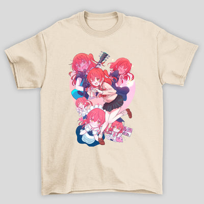 Camiseta Básica Unissex Kita Ikuyo Montagem Bocchi The Rock