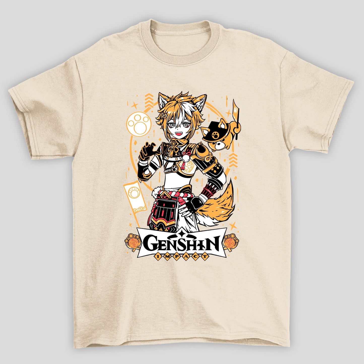 Camiseta Básica Unissex Gorou Arco Cachorro Genshin