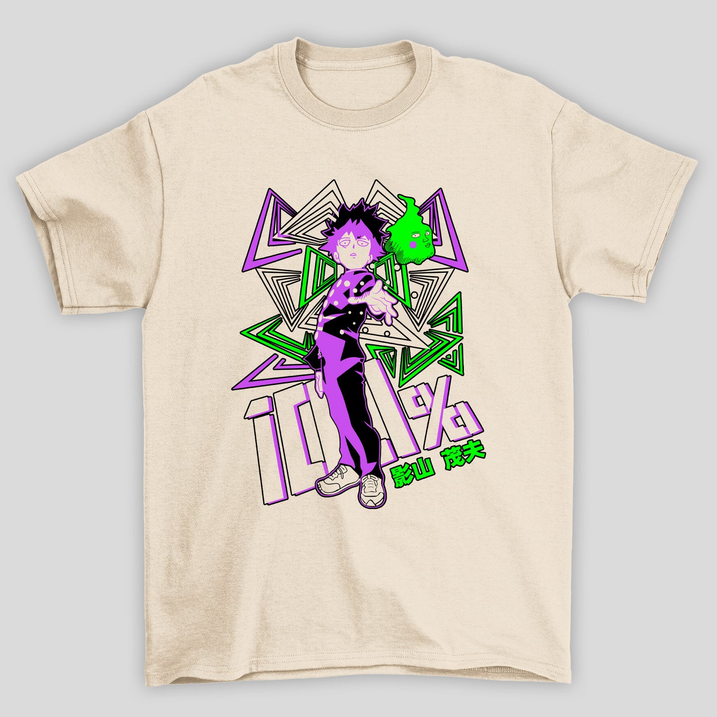 Camiseta Básica Unissex Shigeo Kageyama Kanji Mob Psycho 100