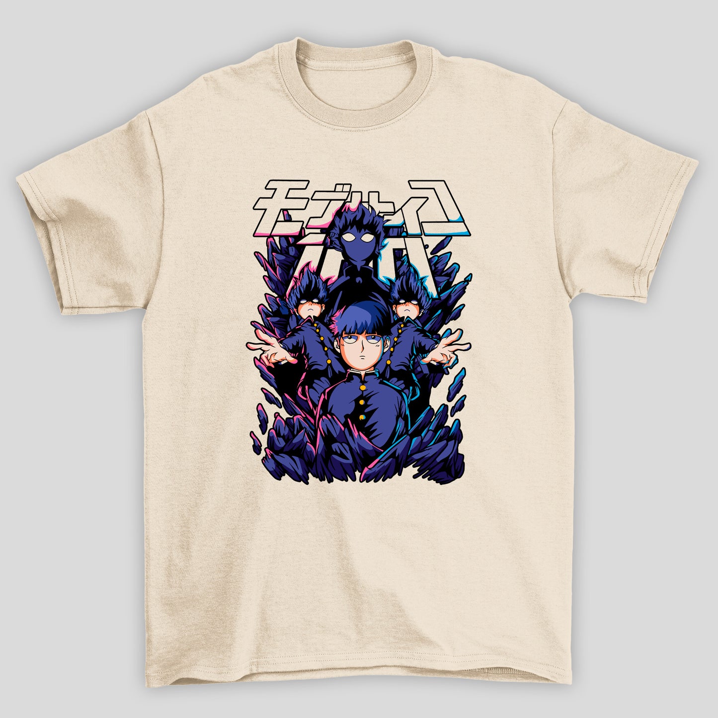 Camiseta Básica Unissex Shigeo Kageyama Pokerface Kanji Mob Psycho 100