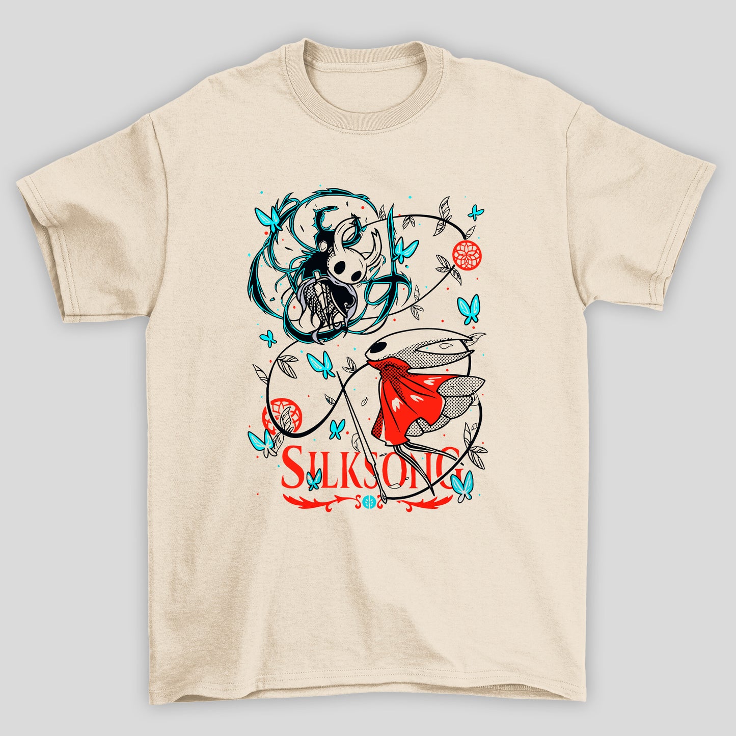 Camiseta Básica Unissex Hollow Knight Silksong Hornet Lutando