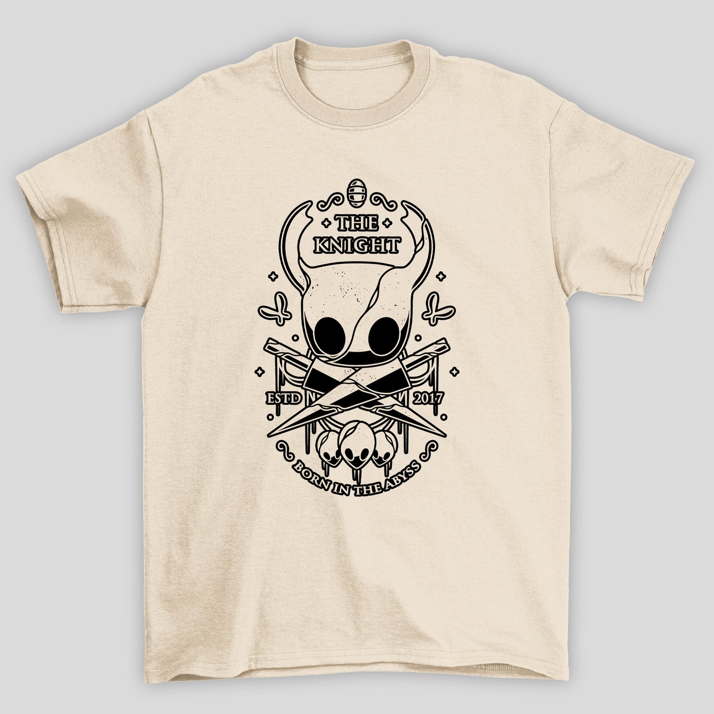Camiseta Básica Unissex Hollow Knight The Knight Espadas