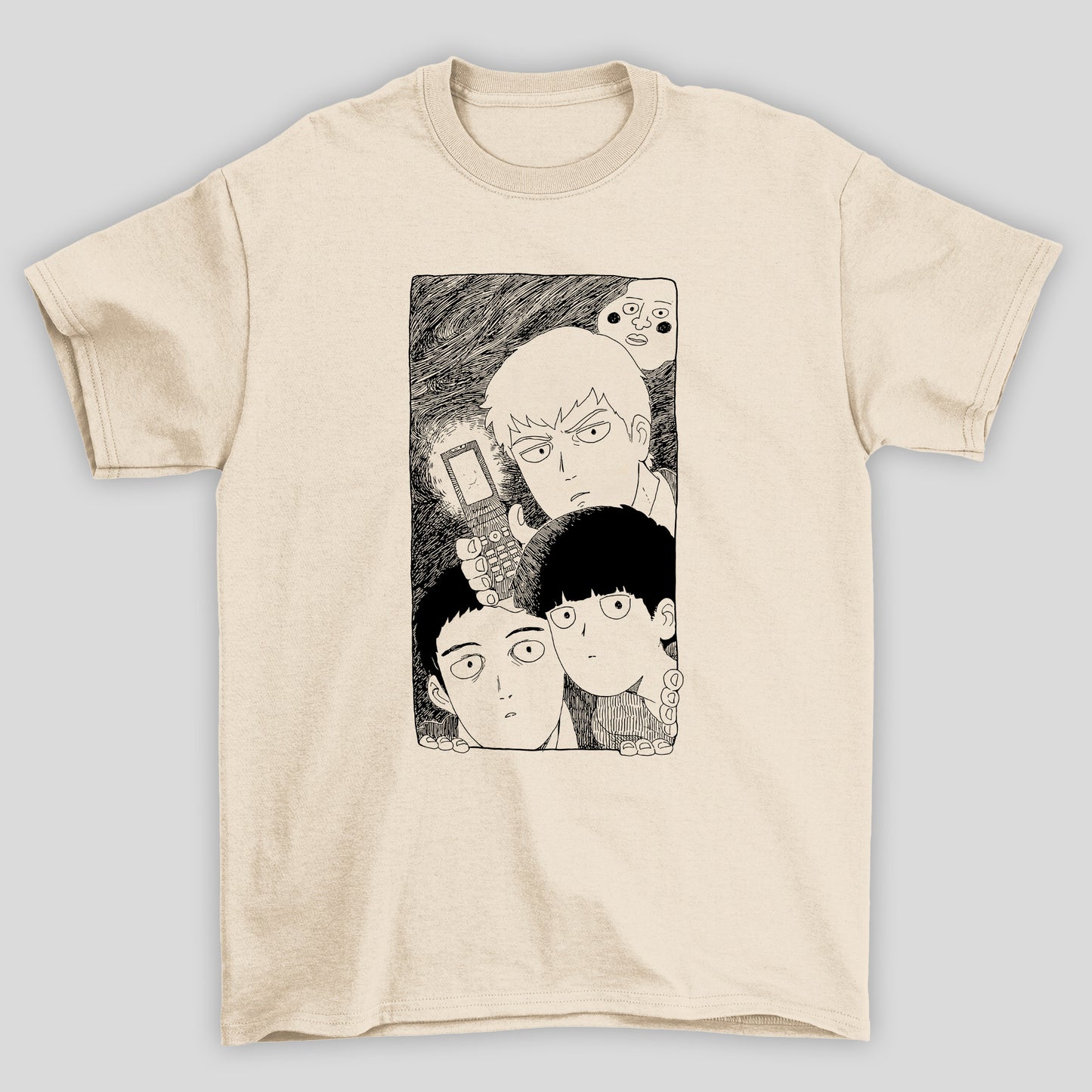 Camiseta Básica Unissex Personagens Celular Mob Psycho 100