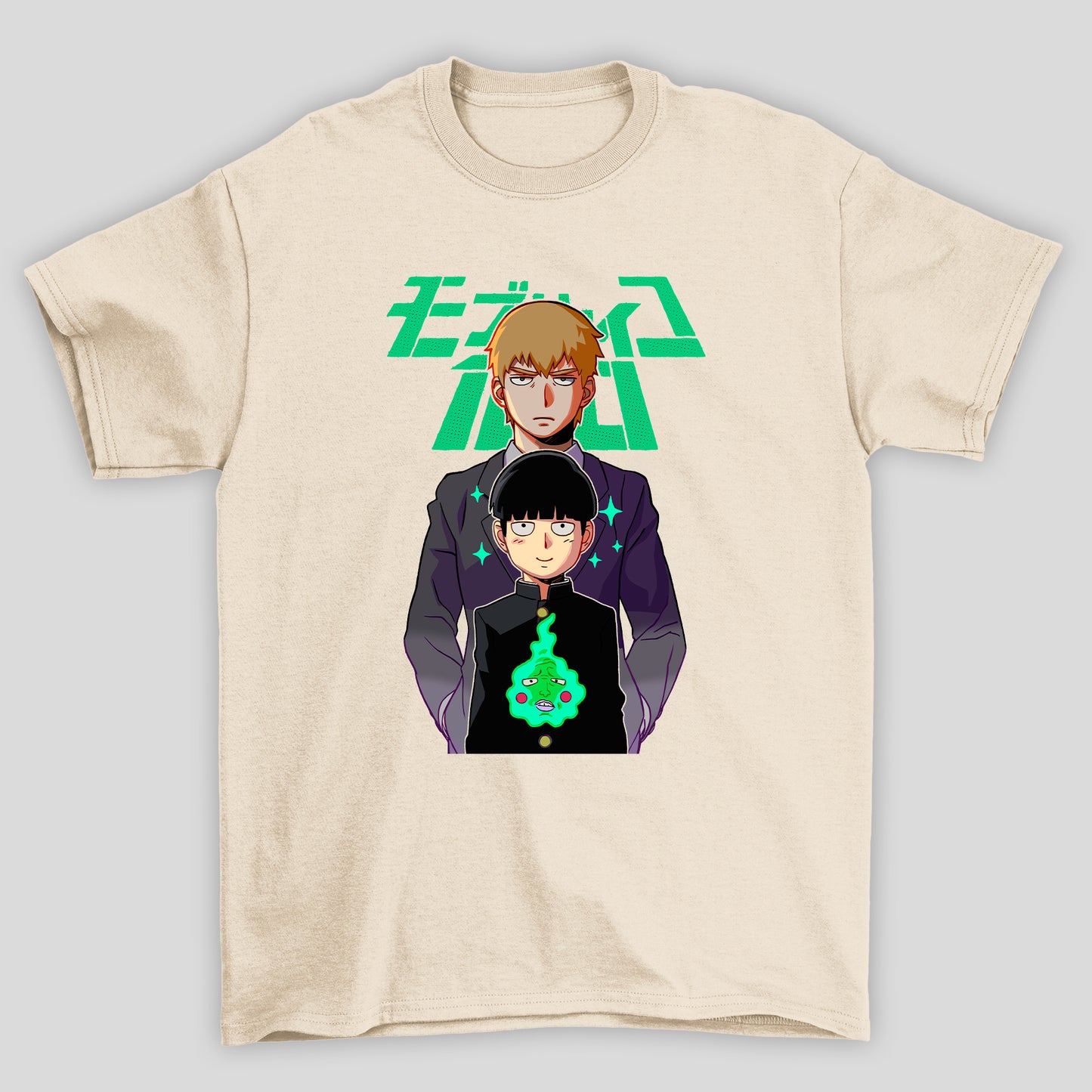 Camiseta Básica Unissex Shigeo Reigen Fantasma Kanji Mob Psycho 100