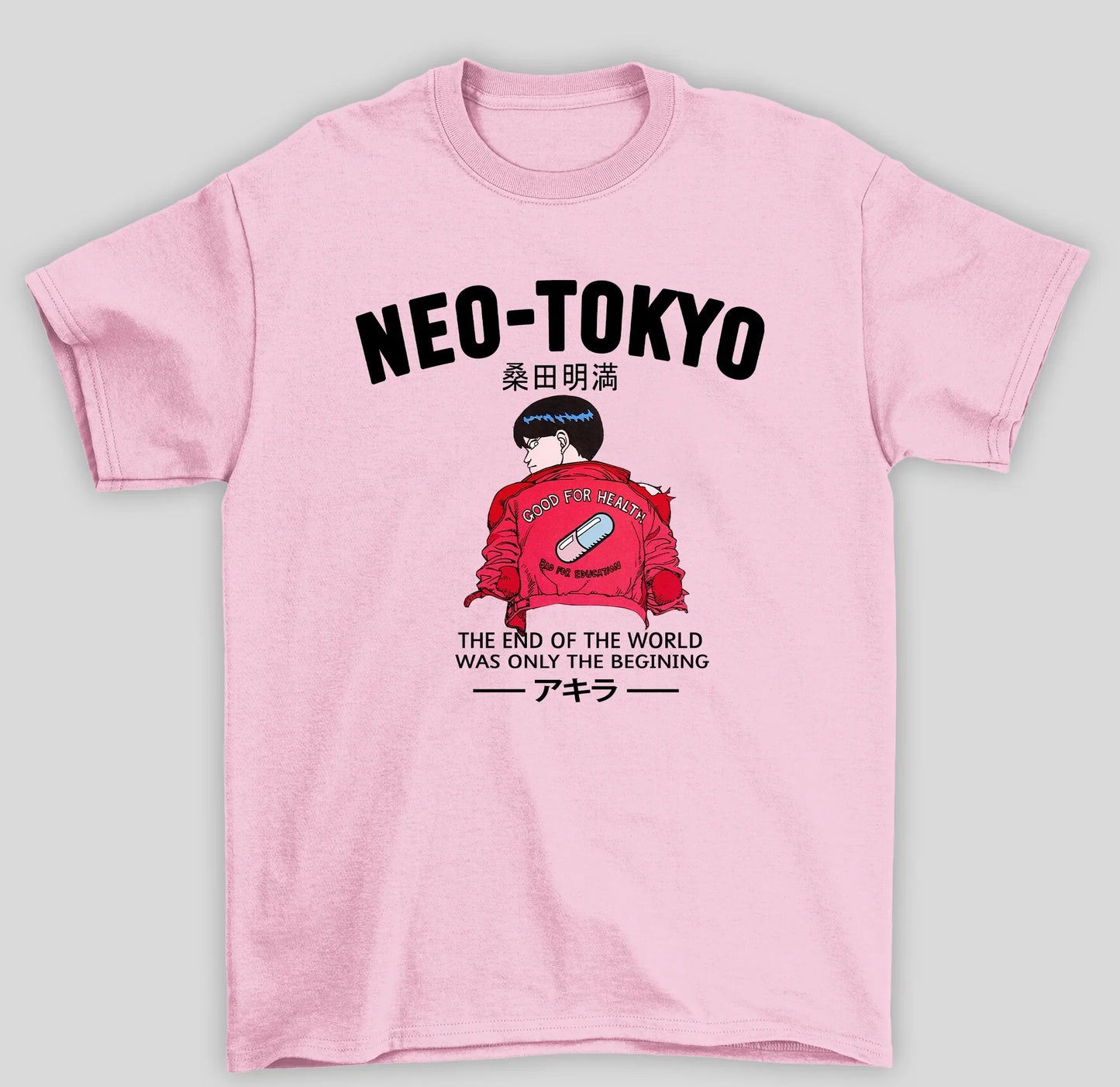 Camiseta Básica Unissex Akira Only The Beggining- rosa bebe