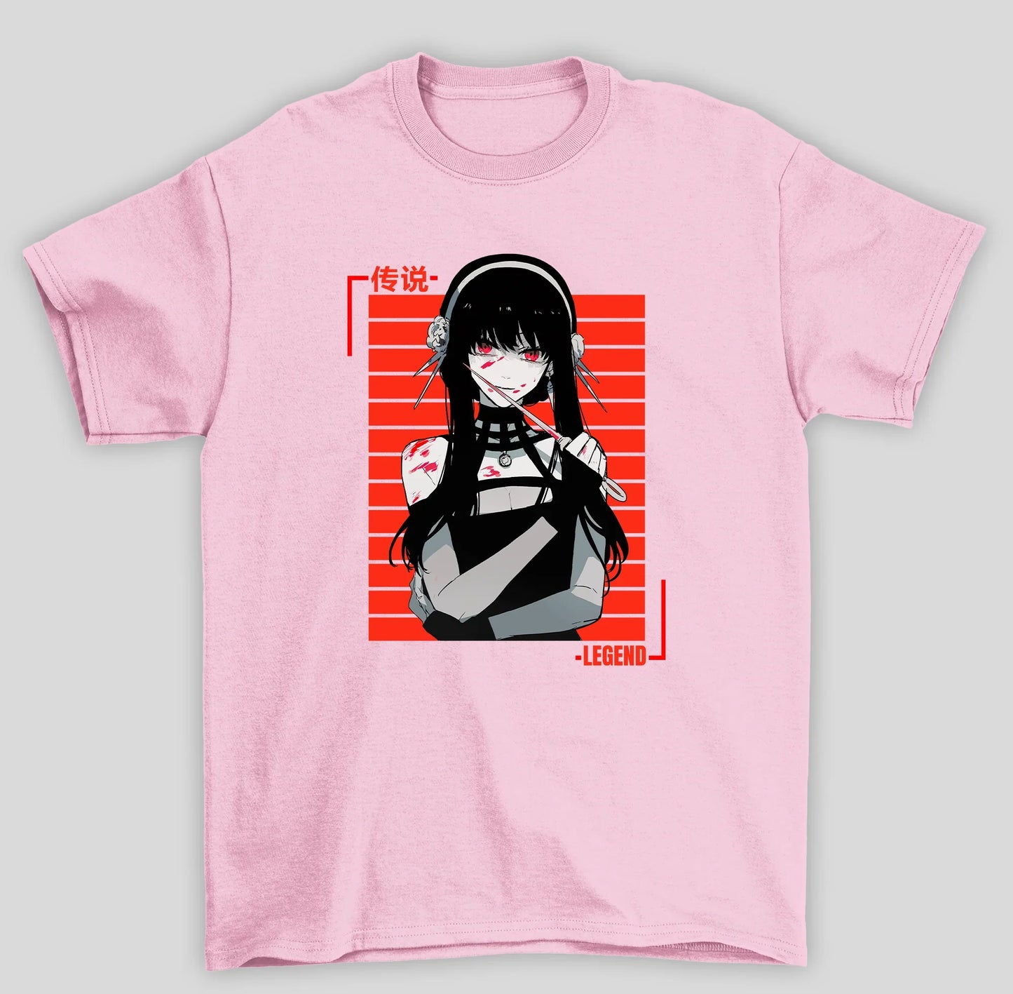 Camiseta Básica Unissex Spy x Family Yor Forger- rosa bebe