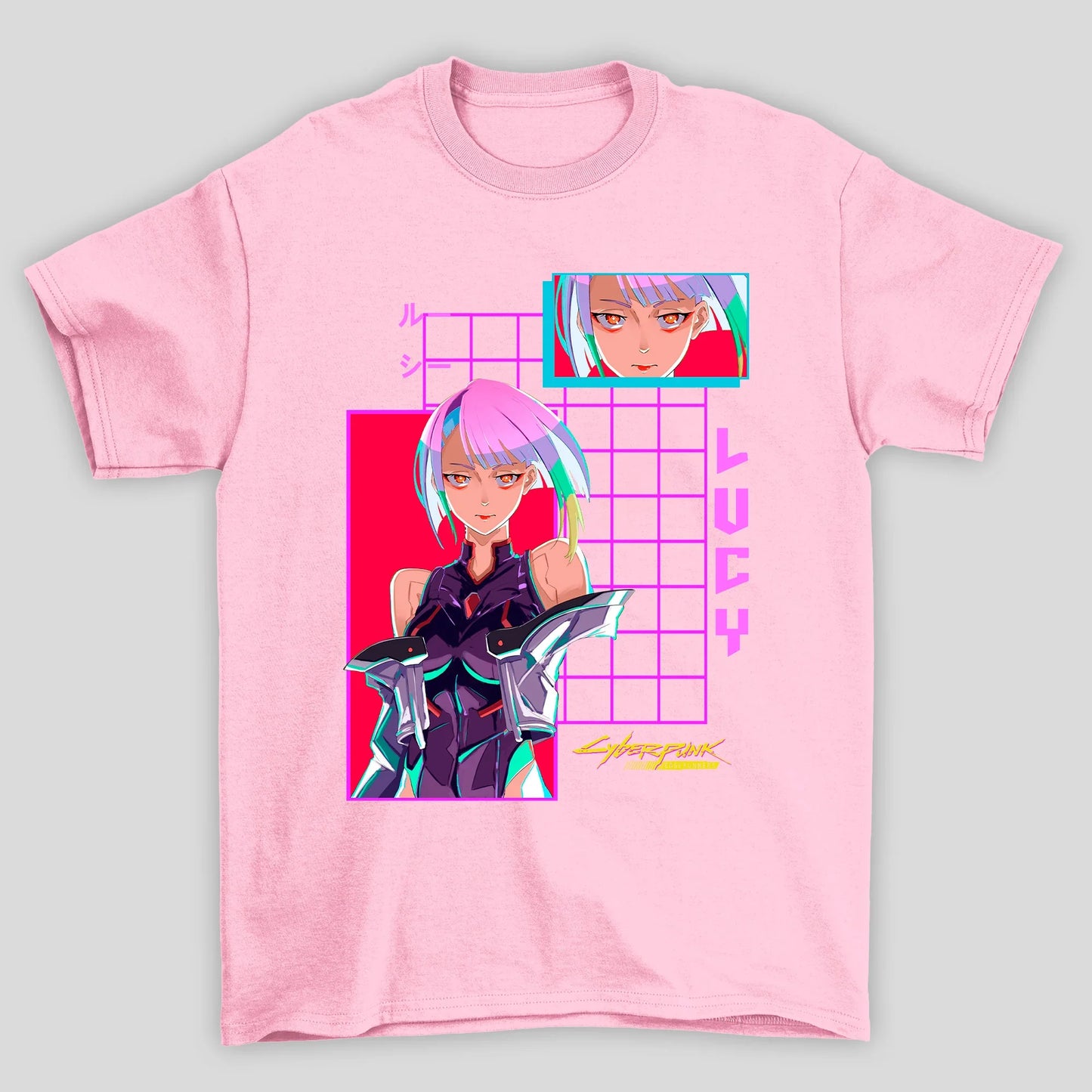 Camiseta Básica Unissex Lucy Anime Cyberpunk 2