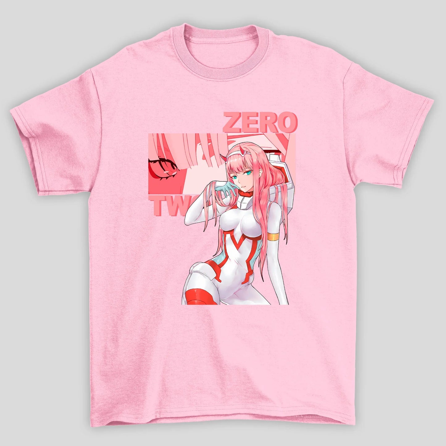 Camiseta Básica Unissex Zero Two Anime Darling In The Franxx Harajuku