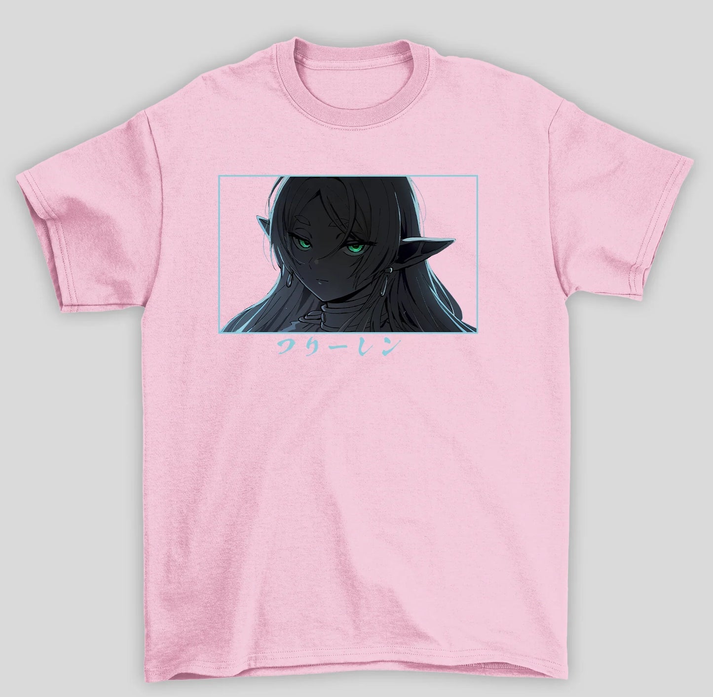 Camiseta Básica Unissex Frieren Dark- rosa bebe