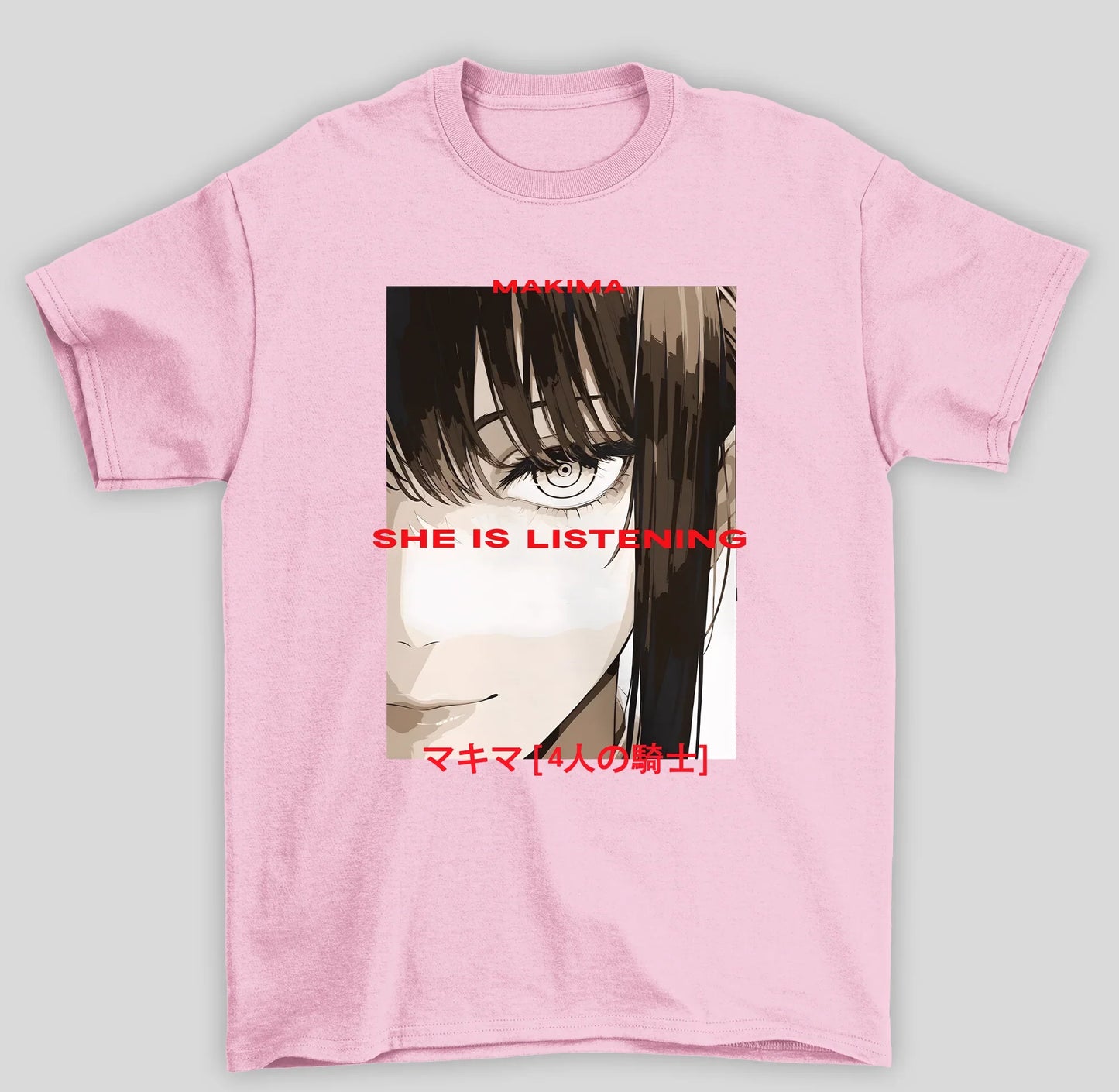 Camiseta Básica Unissex Chainsaw Man Makima She Is Listening
