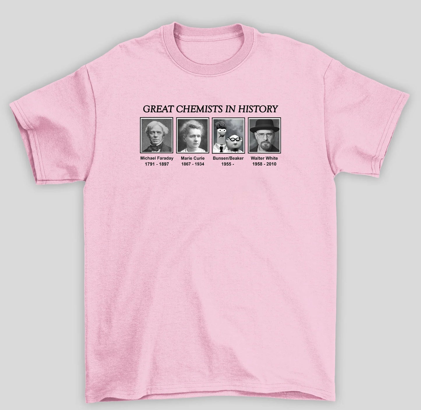 Camiseta Básica Unissex Breaking Bad Meme Chemists- rosa bebe