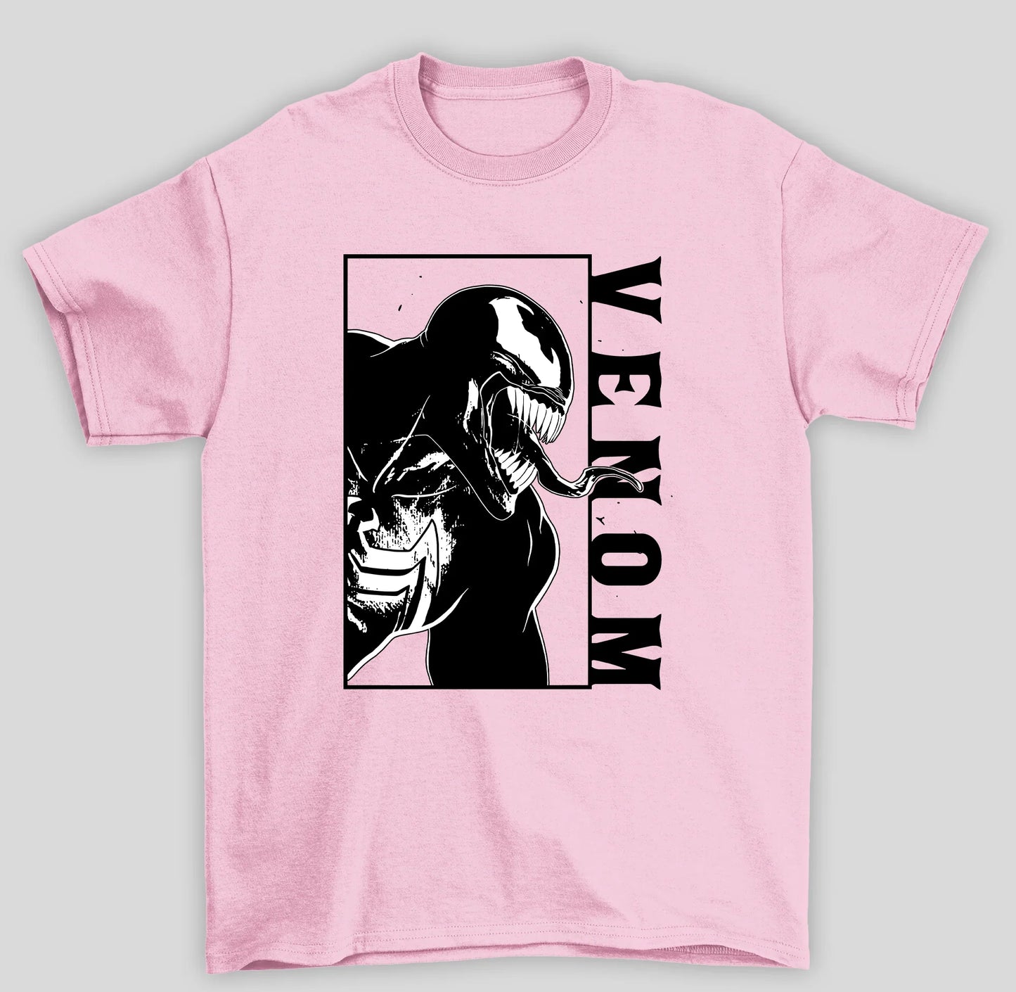 Camiseta Básica Unissex Venom HQ Retangulo- rosa bebe