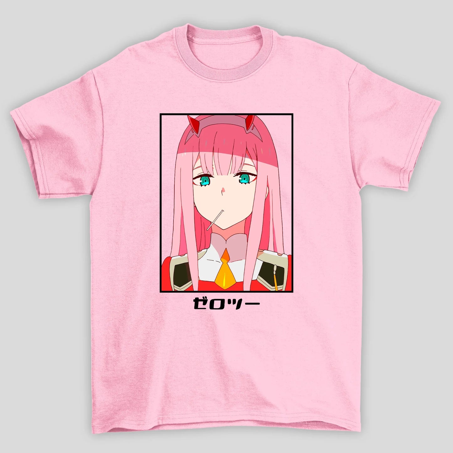 Camiseta Básica Unissex Zero Two Rosto Pirulito Darling In The Franxx
