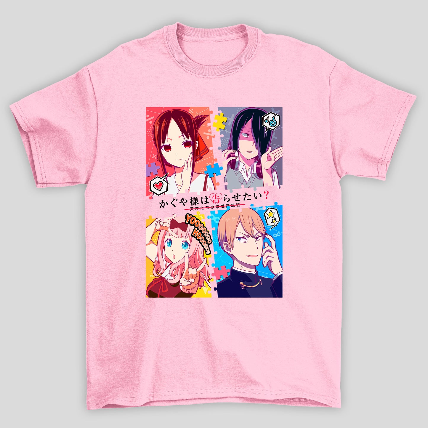 Camiseta Básica Unissex Anime Kaguya-Sama Personagens