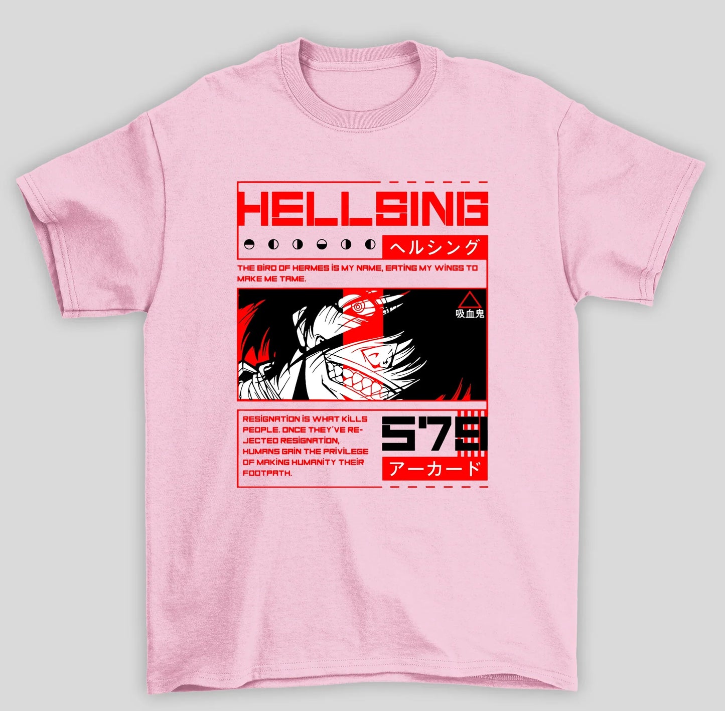 Camiseta Básica Unissex Hellsing The Bird Of Hermes Is My Name