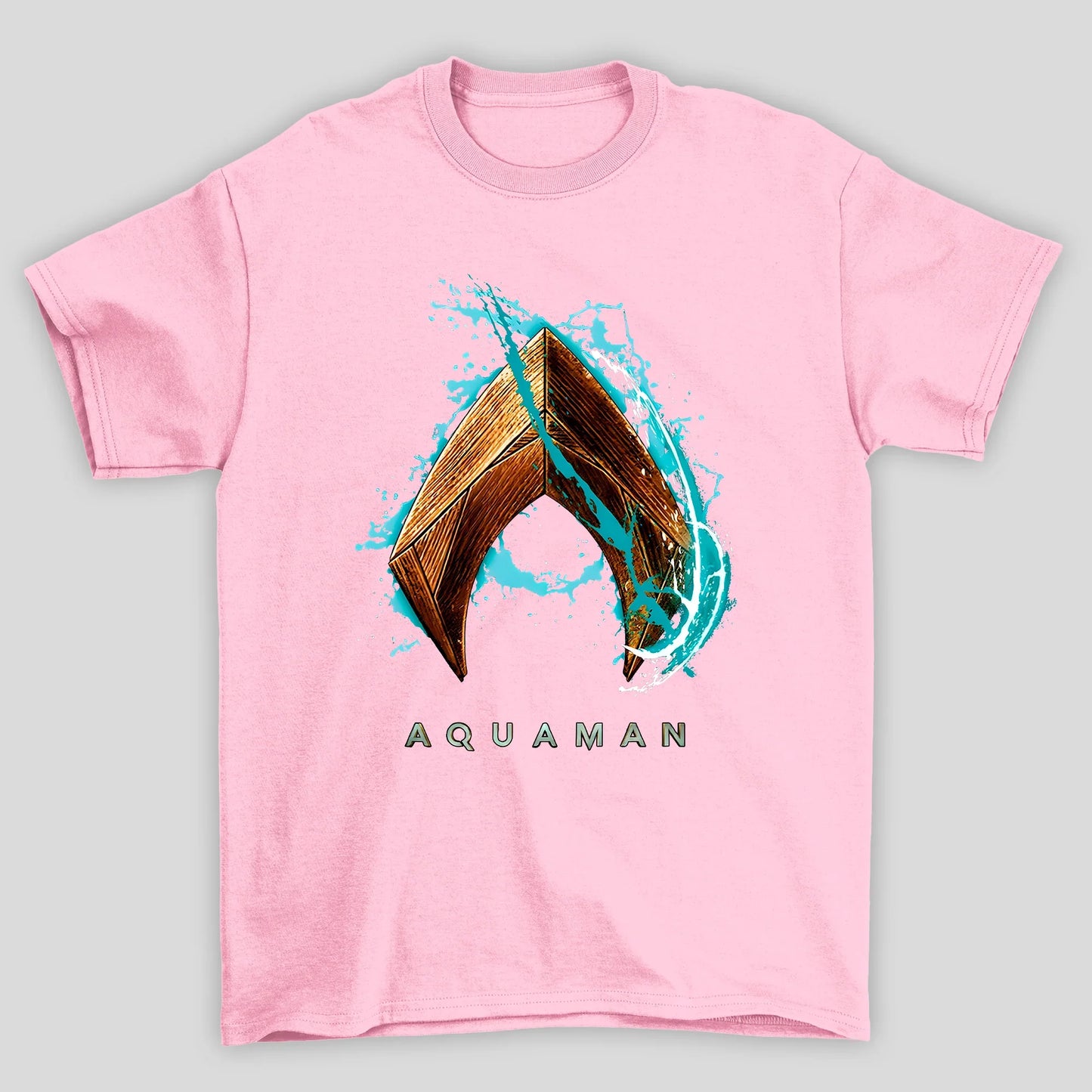 Camiseta Básica Unissex Aquaman Logo Água