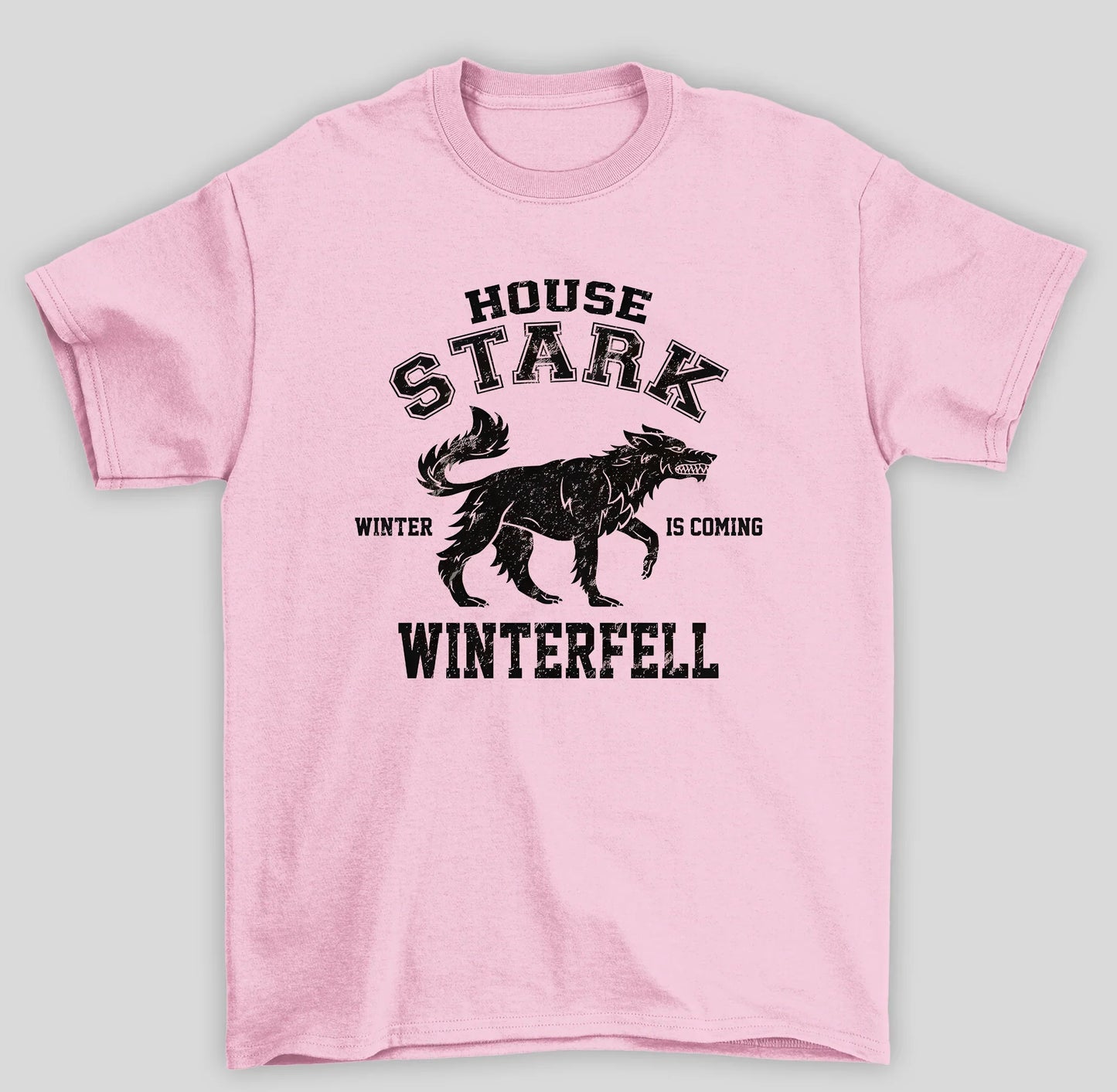 Camiseta Básica Unissex House Stark Lobo Game Of Thrones