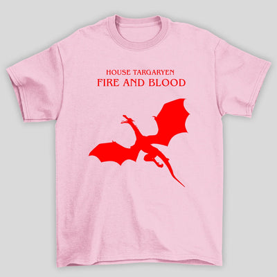 Camiseta Básica Unissex Fire And Blood Dragão Game Of Thrones