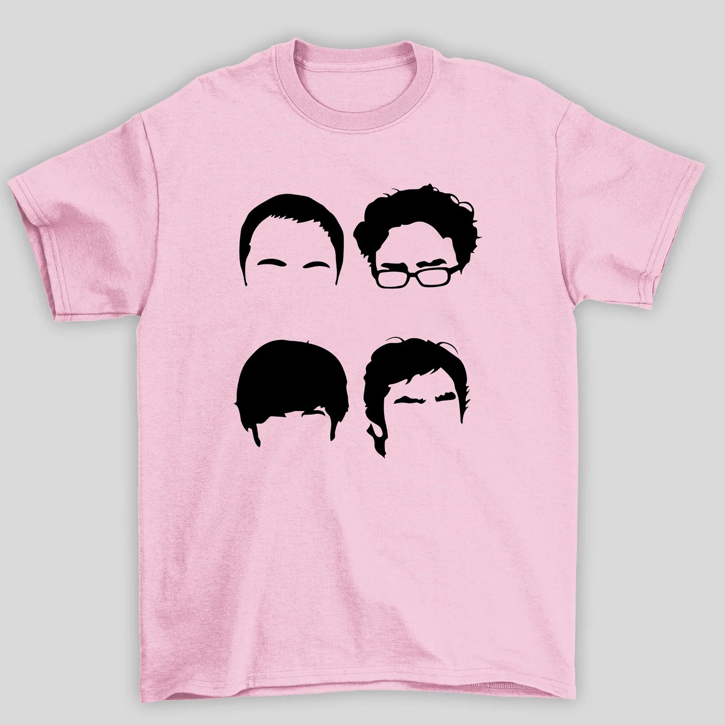 Camiseta Básica Unissex Silhuetas Cabelo The Big Bang Theory