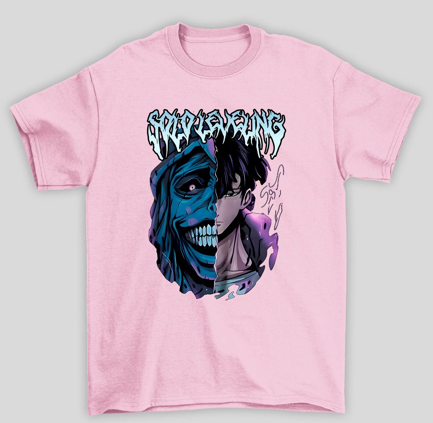 Camiseta Básica Unissex Solo Leveling Monstro Vs Sung