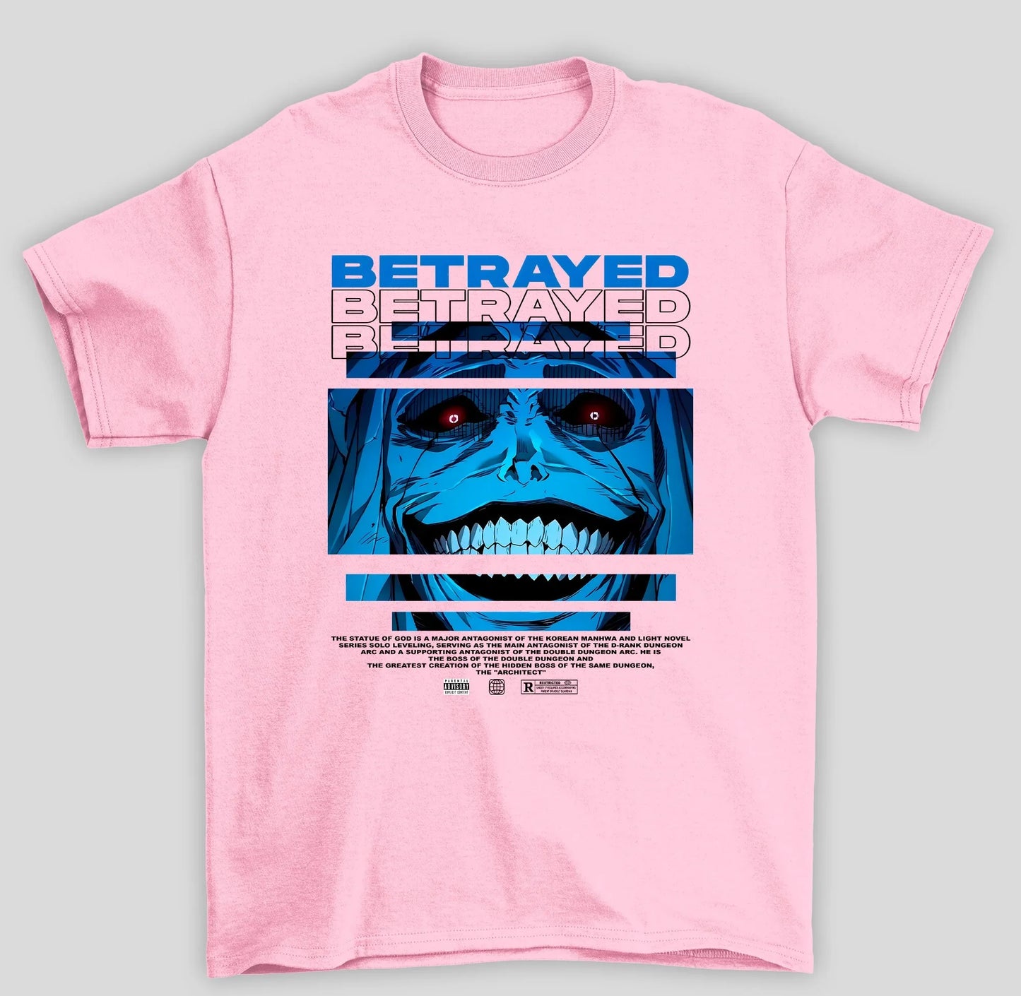 Camiseta Básica Unissex Solo Leveling Betrayed Monstro Azul