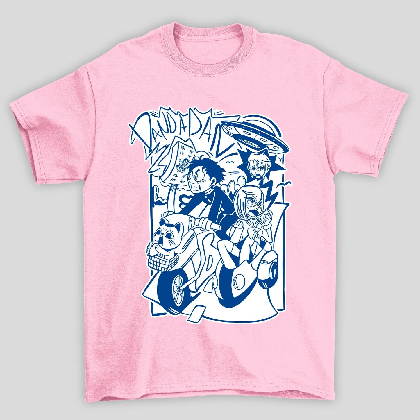 Camiseta Básica Unissex Dandadan Momo Ayase Okarun Moto