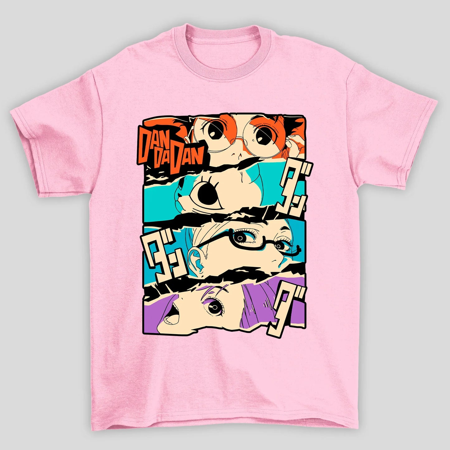 Camiseta Básica Unissex Dandadan Personagens Kanji HQ