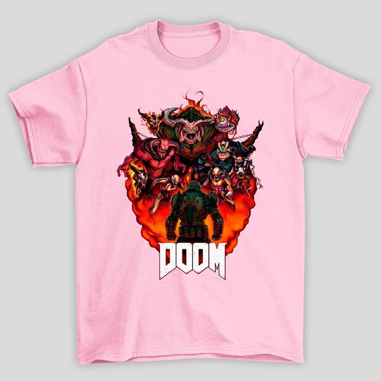 Camiseta Básica Unissex Doom Guy Doom Costas