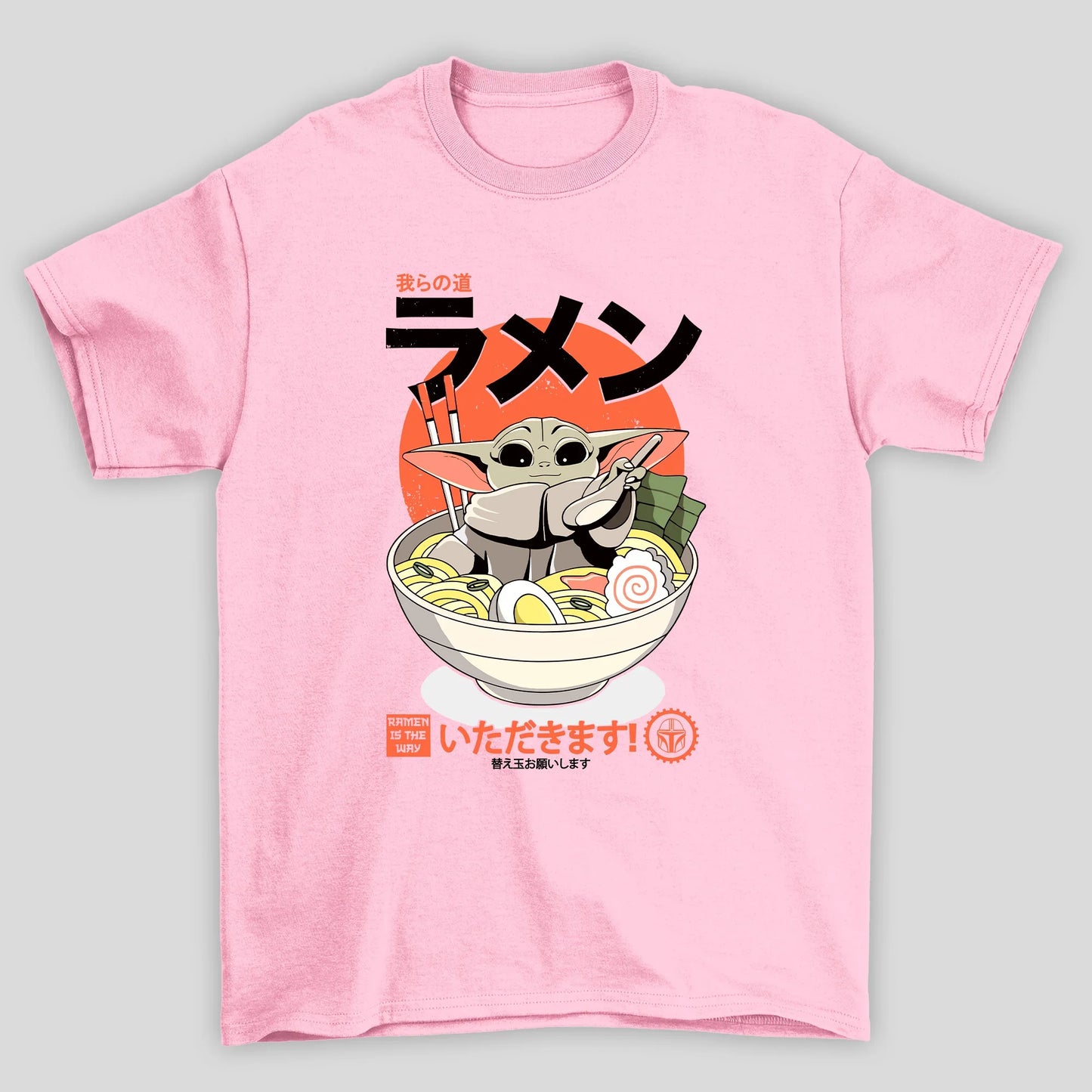 Camiseta Básica Unissex Ramen Baby Yoda Mandalorian Kanji