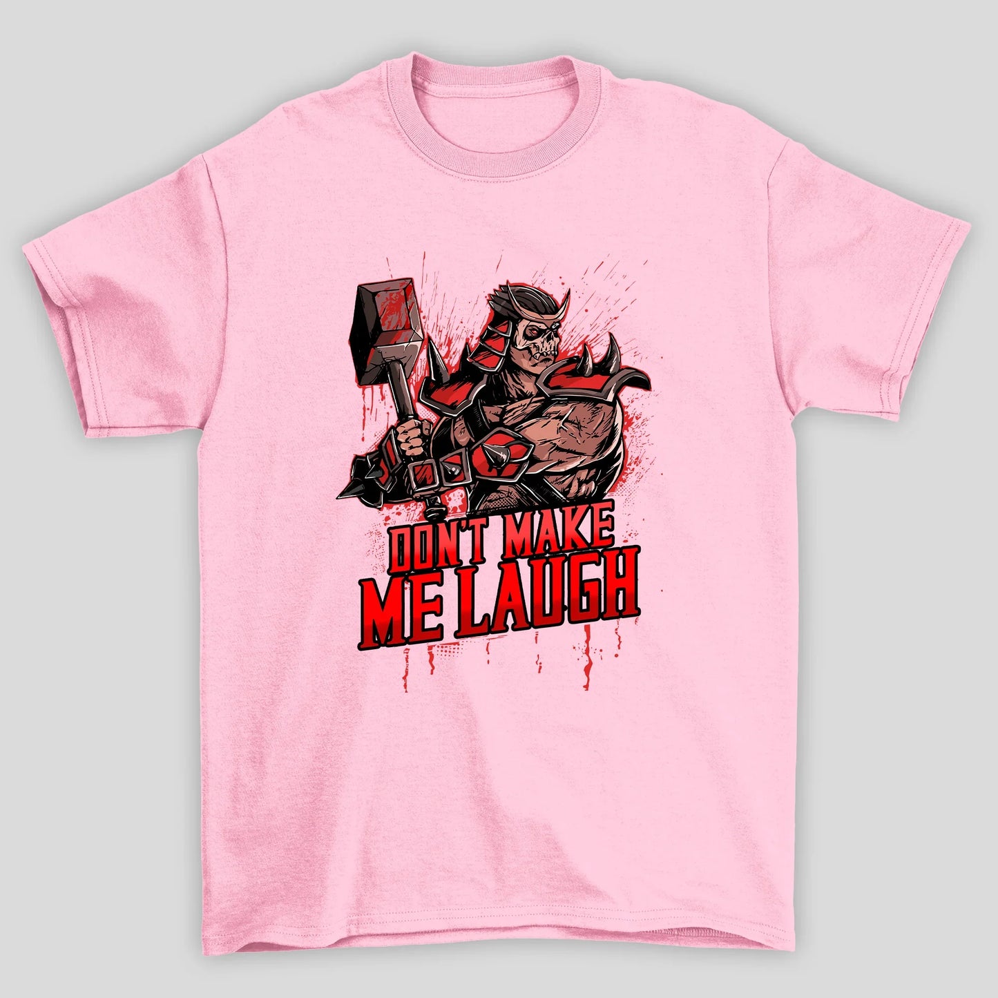 Camiseta Básica Unissex Mortal Kombat Shao Kahn Don't Make Me Laugh