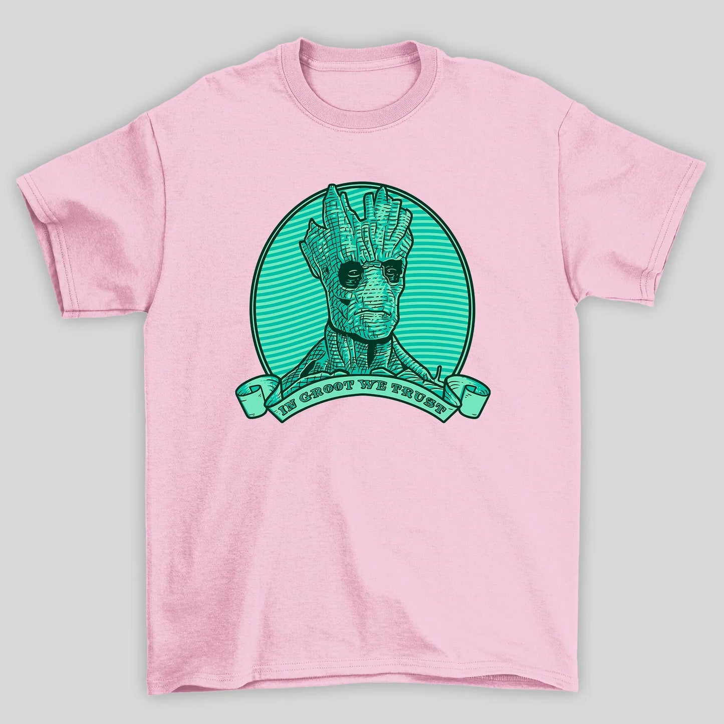 Camiseta Básica Unissex Groot We Trust Guardioes Da Galaxia