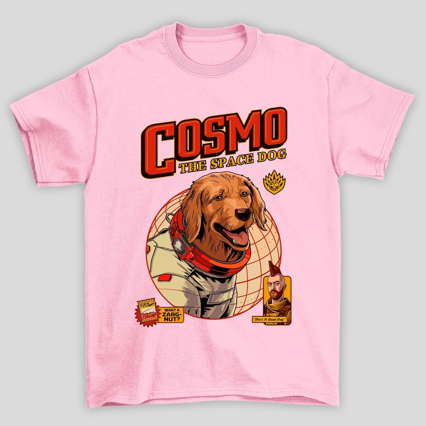 Camiseta Básica Unissex Cosmo The Space Dog Guardioes Da Galaxia