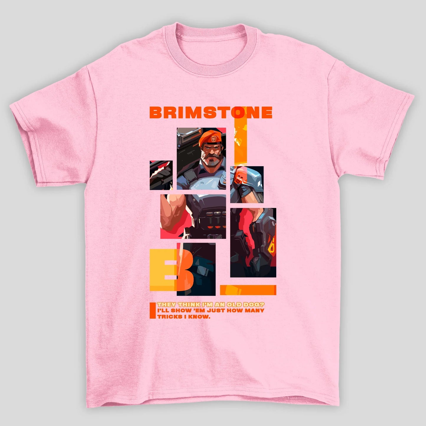 Camiseta Básica Unissex Brimstone Quadrados Valorant