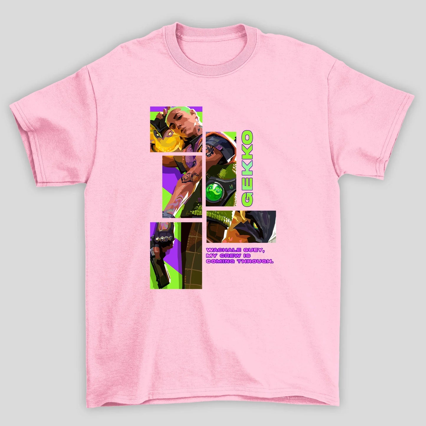 Camiseta Básica Unissex Gekko Quadrados Valorant
