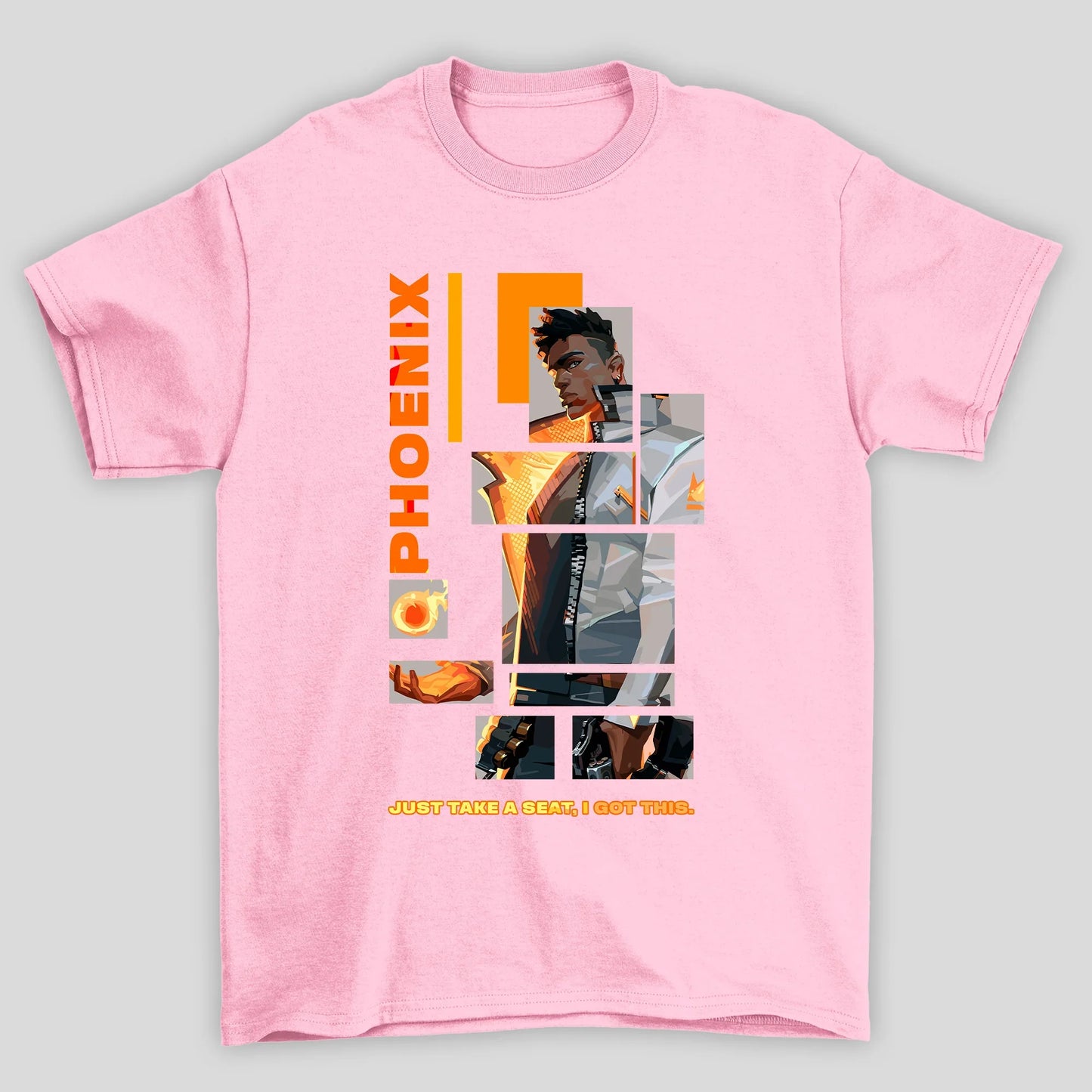 Camiseta Básica Unissex Phoenix Quadrados Valorant