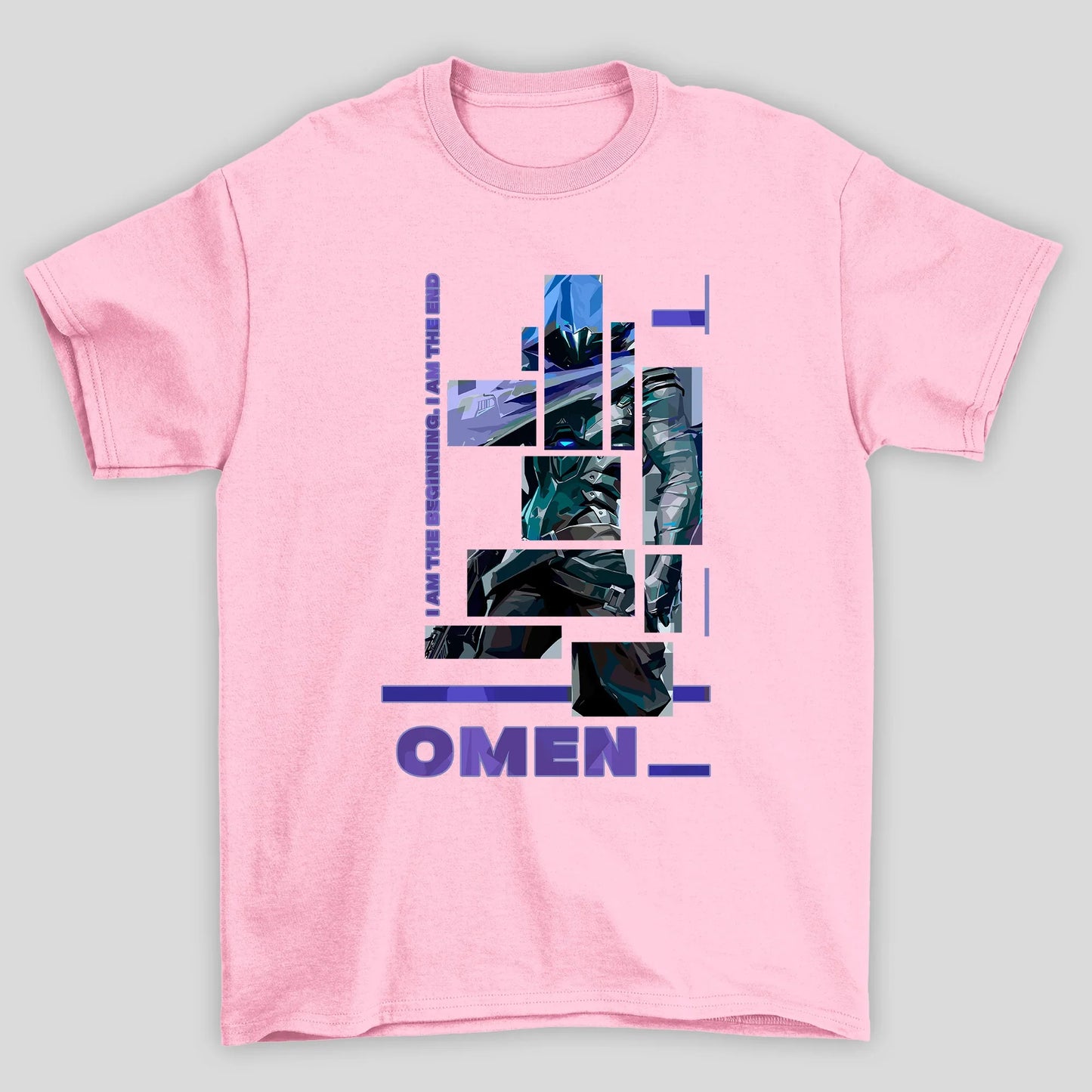 Camiseta Básica Unissex Omem Quadrados Valorant