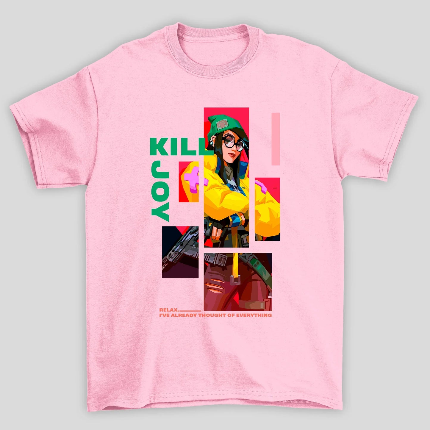 Camiseta Básica Unissex KILL JOY QUADRADOS VALORANT