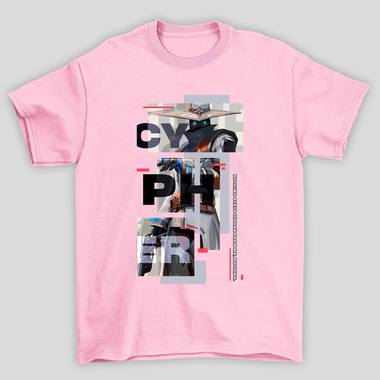 Camiseta Básica Unissex Cypher Quadrados Valorant
