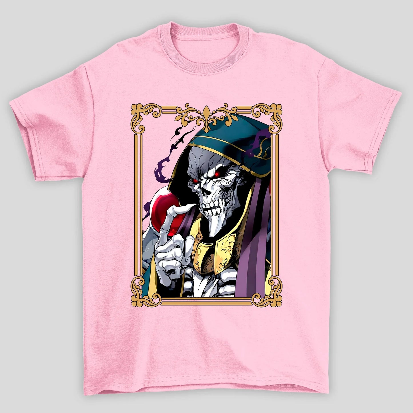 Camiseta Básica Unissex Overlord Ainz Rosto Moldura