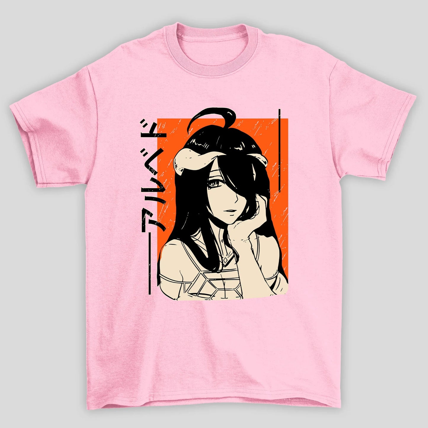 Camiseta Básica Unissex Overlord Albedo Rosto Kanji