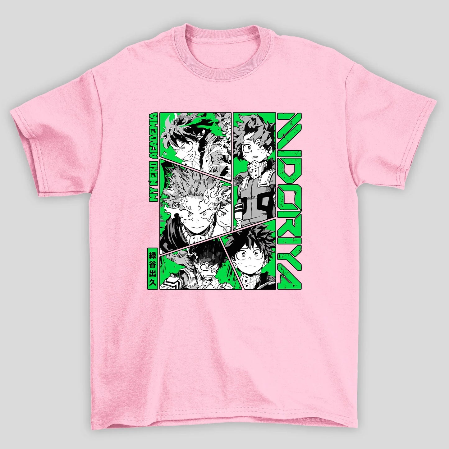 Camiseta Básica Unissex Midoriya Colagem Boku No Hero
