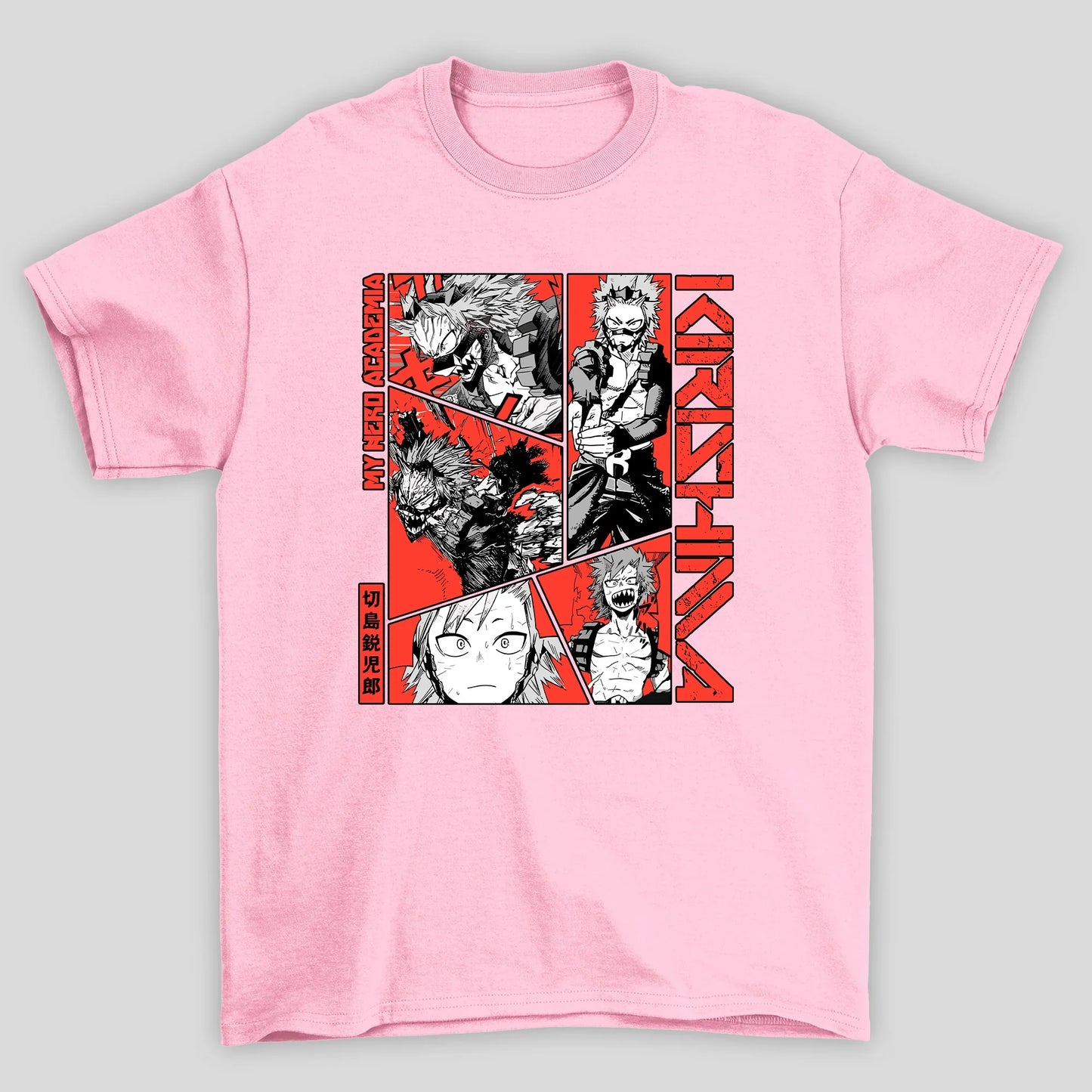 Camiseta Básica Unissex Kirishima Colagem Boku No Hero