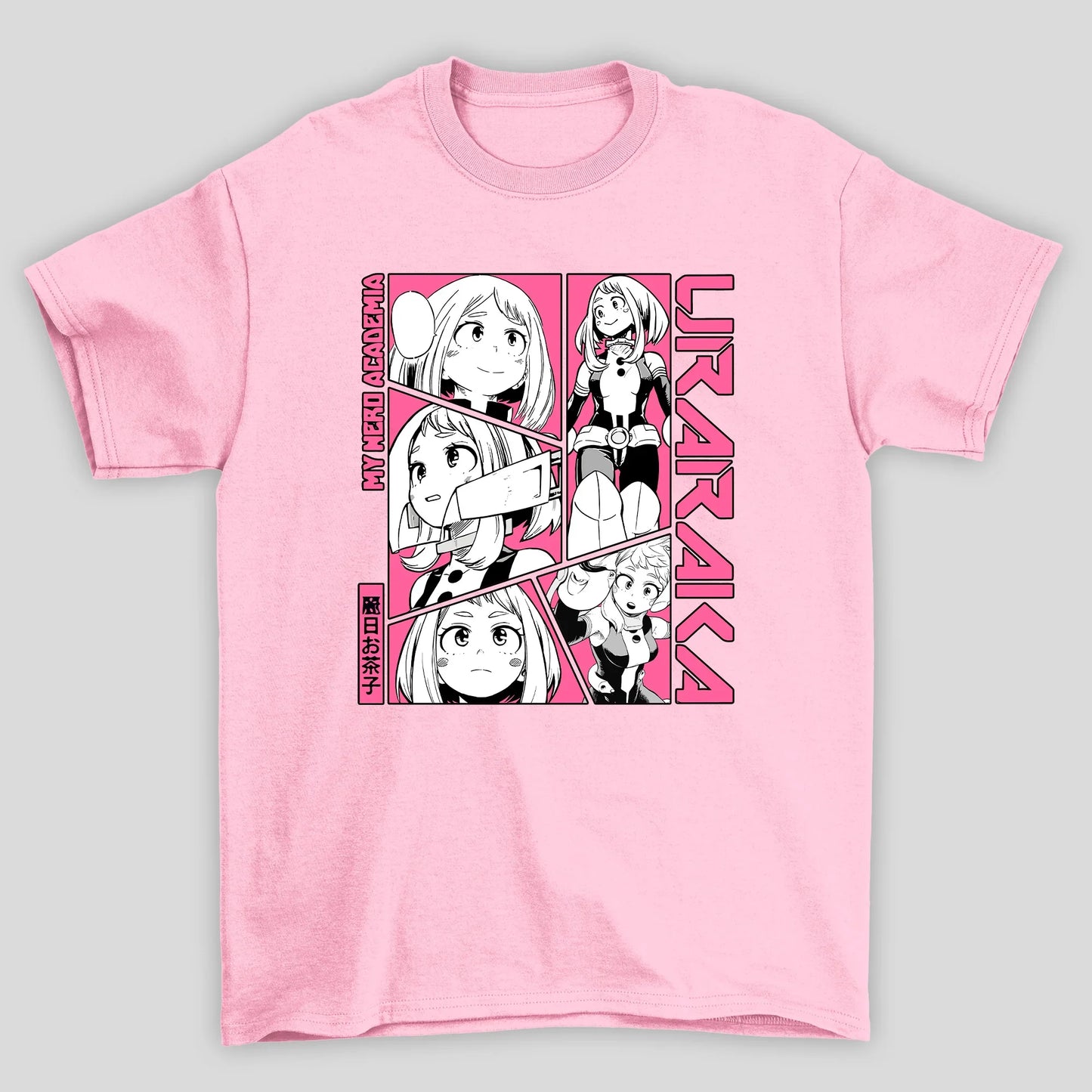Camiseta Básica Unissex Uraraka Colagem Boku No Hero
